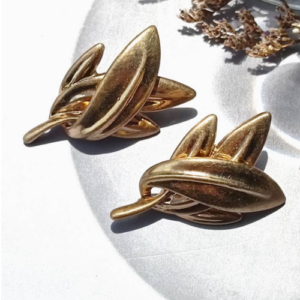 Gold Leaf Stud Earrings