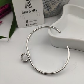 Silver Loop Open Cuff Bracelet