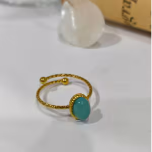 Aqua Double Band Ring