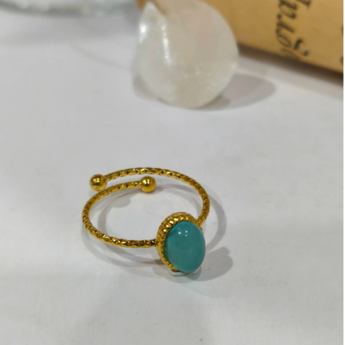 Aqua Double Band Ring