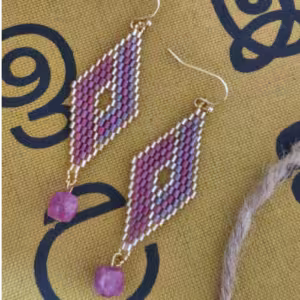 Rose Pink Nazar Drop Earrings