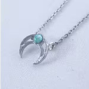 Silver Crescent Necklace