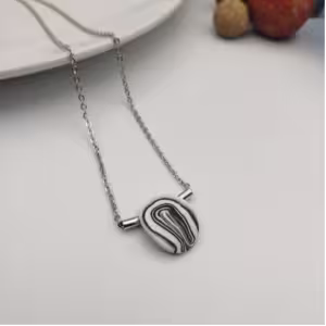 Silver Line Clay Necklace