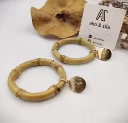 Bamboo Circle Drop Earrings