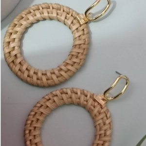 Natural Rattan Hoop Earrings