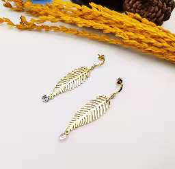 Gold Leaf Drop Earrings
