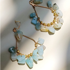 Larimar Hoop Earrings
