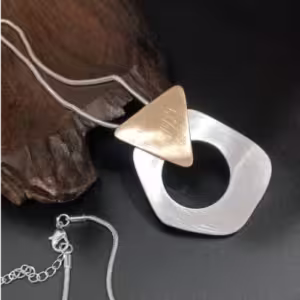 Mixed Metal Abstract Loop Necklace