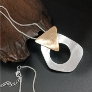 Mixed Metal Abstract Loop Necklace