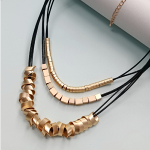 Gold Layered Tube Necklace