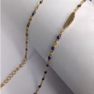 Blue Beaded Leaf Charm Bracelet