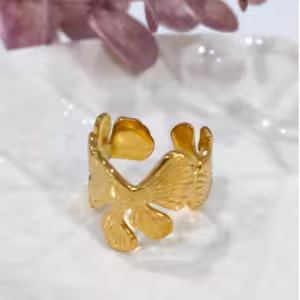 Golden Flower Open Ring