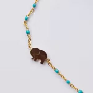 Turquoise Elephant Charm Bracelet