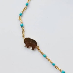 Aqua Elephant Charm Bracelet
