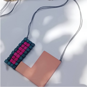 Blush Mosaic Pendant Necklace