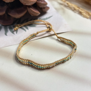 Blue White Acrylic Beaded Bracelet