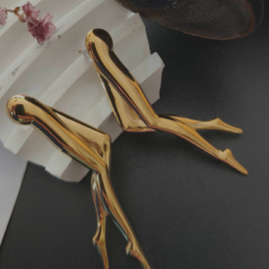 Gold Branch Form Drop Earrings