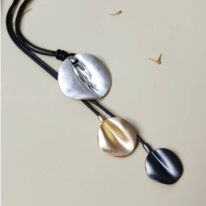 Mixed Metal Pebble Necklace