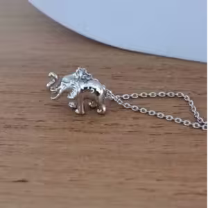 Silver Elephant Side Necklace