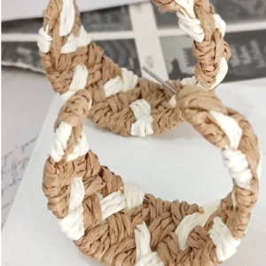 Brown Woven Hoop Earrings