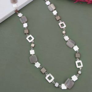 Grey Geometric Acrylic Necklace