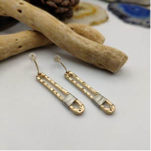Gold Safety Pin Drop Earrings