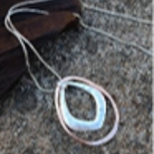Silver Open Oval Pendant Necklace