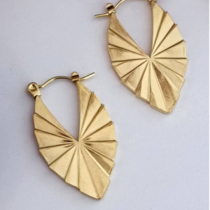 Gold Teardrop Sunray Earrings