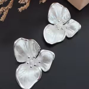 Silver Flower Stud Earrings