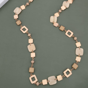 Ivory Gold Geometric Acrylic Necklace