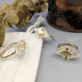 White Acrylic Square Ring