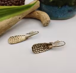 Gold Textured Teardrop Earrings