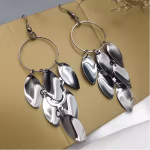 Silver Petal Ring Earrings