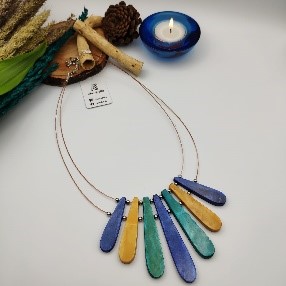Blue Green Shard Necklace