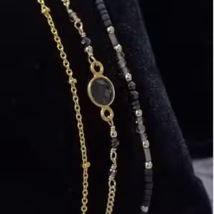 Black Beaded Chain Bracelet