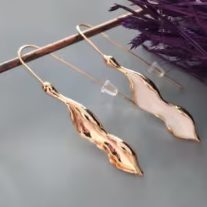 Gold Wavy Drop Earrings