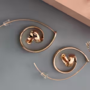 Gold Spiral Hoop Earrings