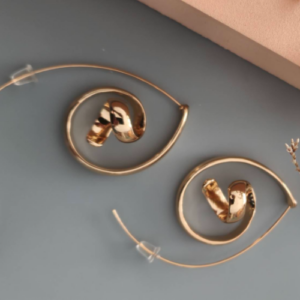 Golden Spiral Hoop Earrings