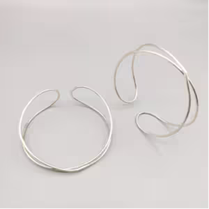 Silver Double Loop Cuff Bracelet