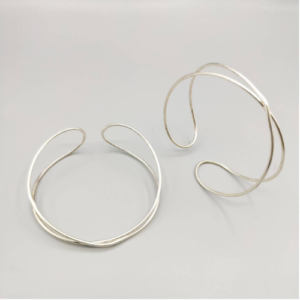 Silver Double Loop Cuff Bracelet