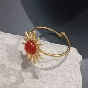 Amber Glow Cuff Ring
