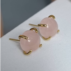 Blush Faceted Stone Stud Earrings