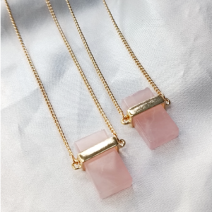 Pink Rectangle Necklace