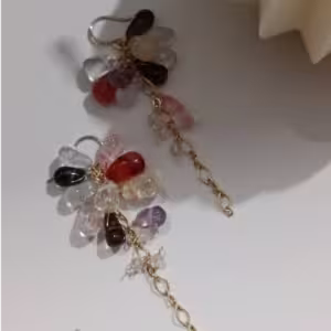 Multicolor Floral Chain Earrings