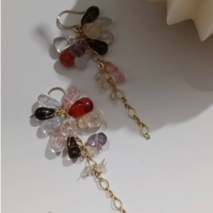 Multicolor Floral Chain Earrings