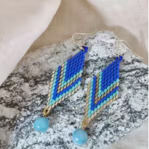 Cobalt Blue Nazar Drop Earrings