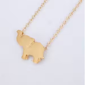 Gold Elephant Charm Necklace