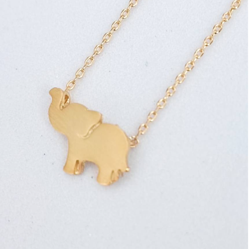 Gold Elephant Charm Necklace