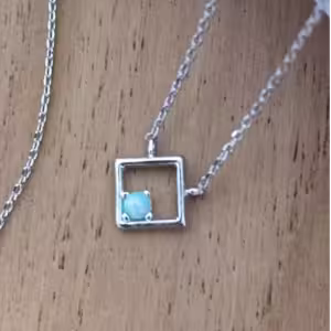 Silver Square Necklace