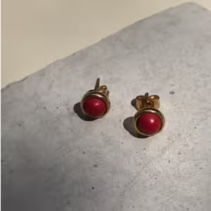 Red Stud Earrings